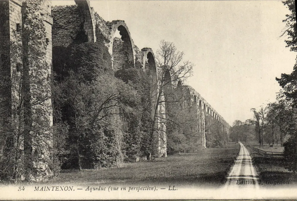 Maintenon — Aqueduto (vista em perspectiva) — Edição J. Grayenon - Frente