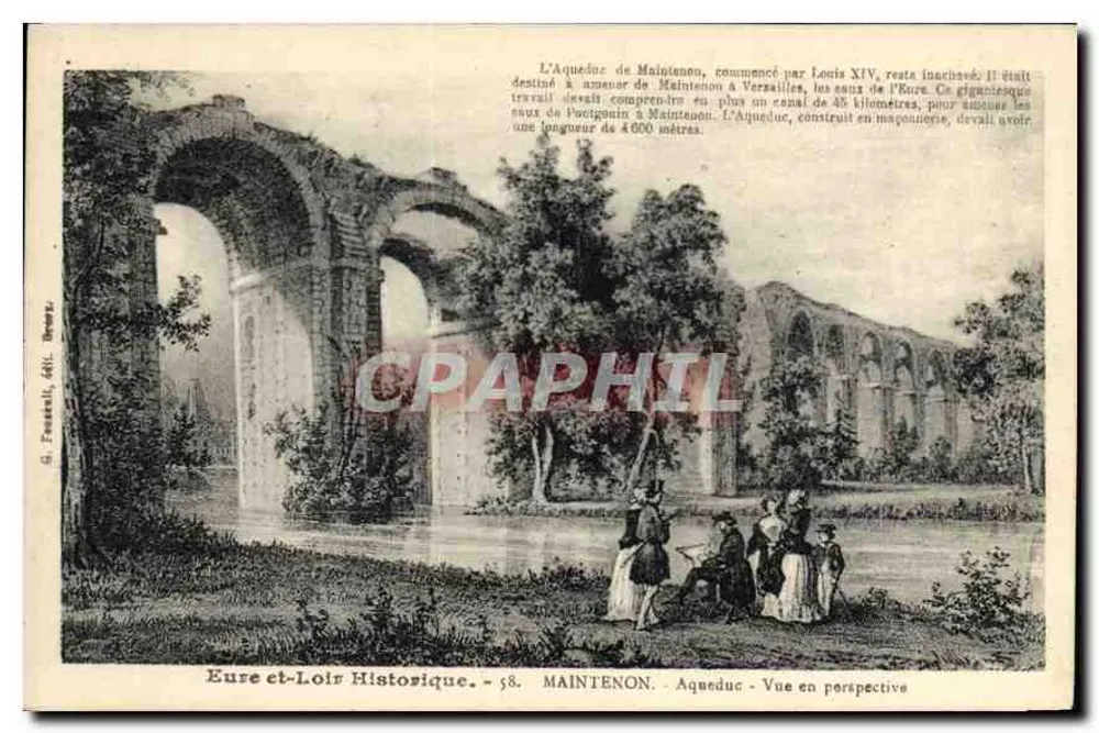 Maintenon - Aquädukt - Ansicht in Perspektive — Historisch, Eure-et-Loir. - 58. G. Fossati, Verlag Brevet. - Vorderseite