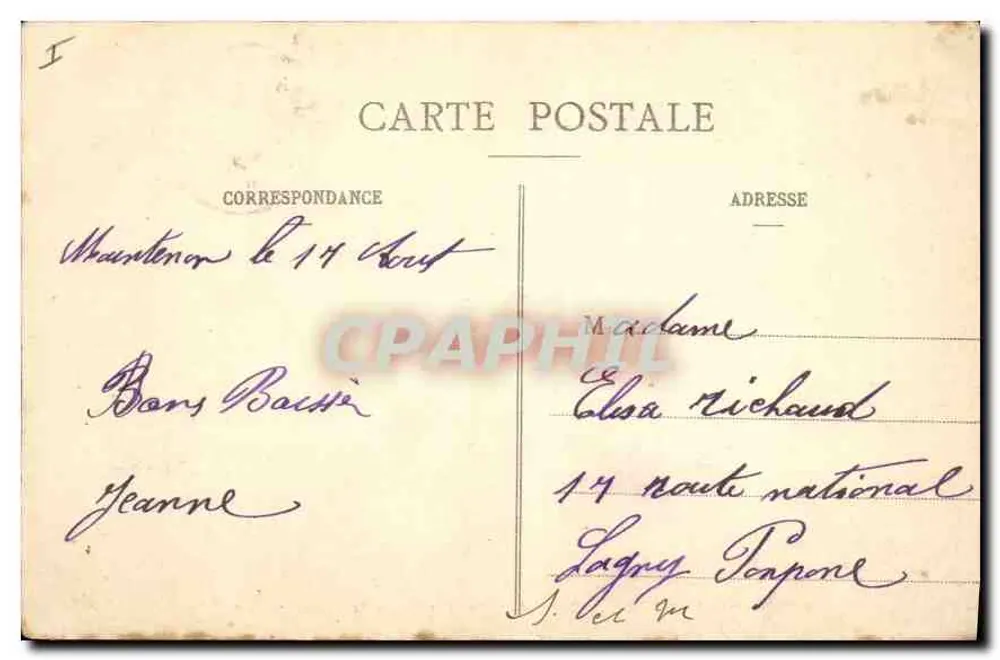 Maintenon - Tor des Schlosses und Eingang zur Treppe — Ch. Foucault, Verlag Dreux, Nr. 59 - Rückseite