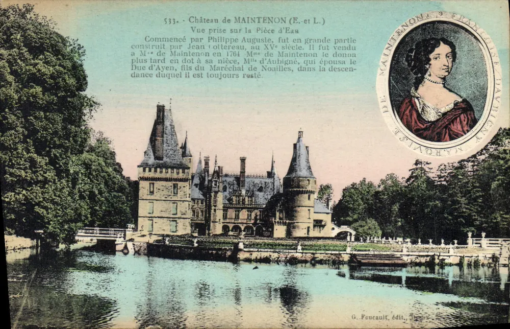 Schloss Maintenon (E.-et L.) — Aussicht vom Wasserbecken — G. Foucault, pub. Tours - Vorderseite