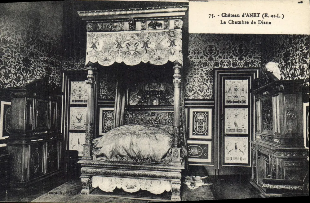 Castelo de ANET (E.-et-L.) — A Câmara de Diane — editor Roucault, edição Breux - Frente