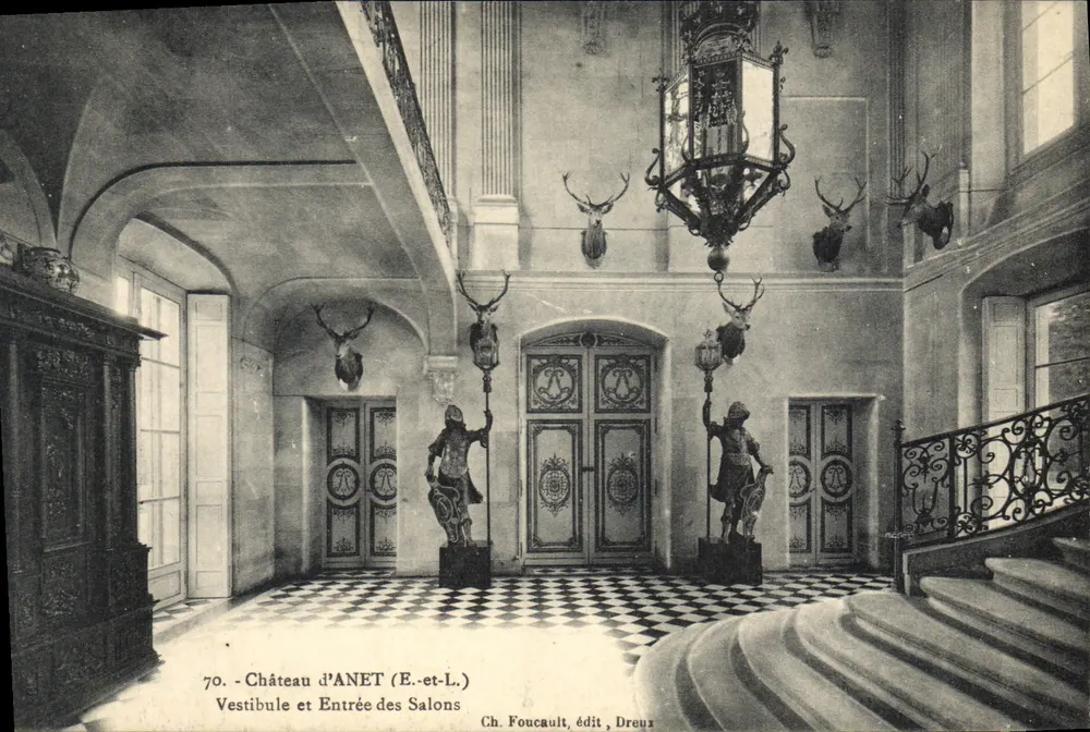 Schloss ANET — Vestibül und Eingang zu den Salons — Ch. Foucault, Verlag, Dreux - Vorderseite