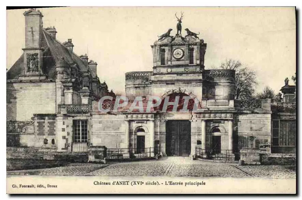 Castelo de ANET (século XVI) — A Entrada Principal — Ch. Foucault, editor. Dreux - Frente