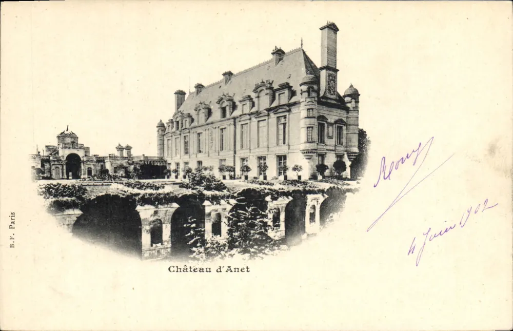 Castelo d'Anet — vista do castelo e de seu ponte — B.F. Paris - Frente