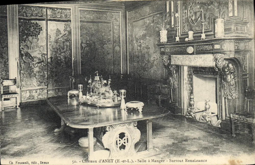 Schloss ANET (E-et-L.) - Esszimmer - Renaissance-Innenraum - Vorderseite
