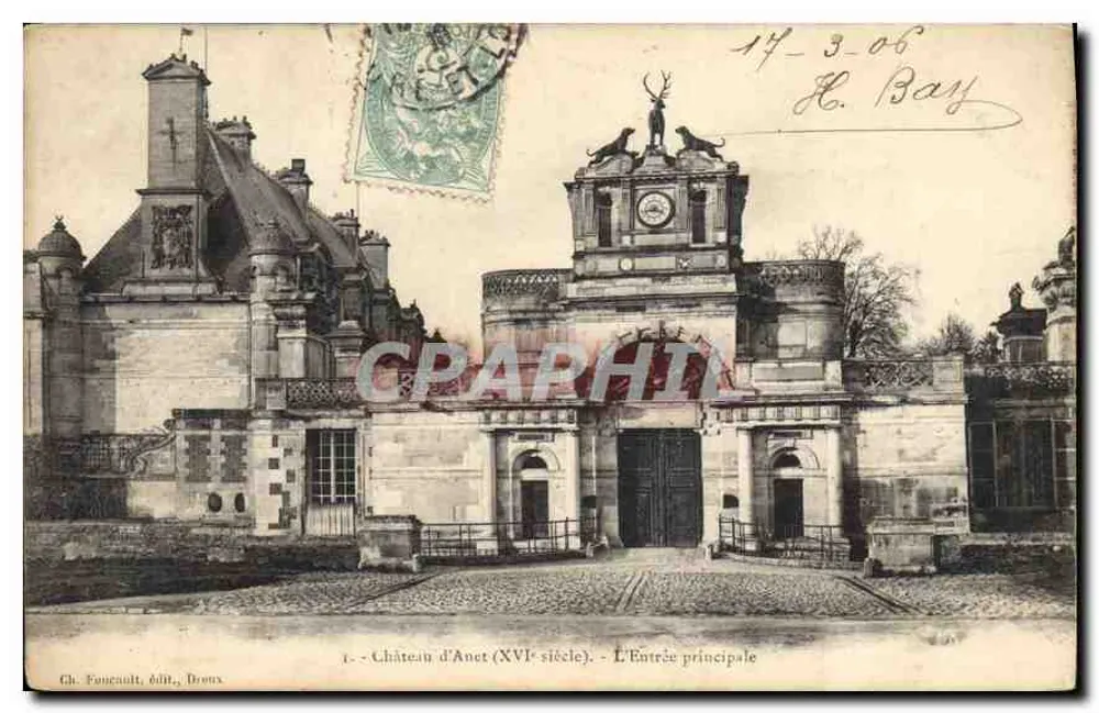 Château d'Anet (XVIe siècle) — L'Entrée principale — Ch. Fonceault, édit., Dreux - Frente