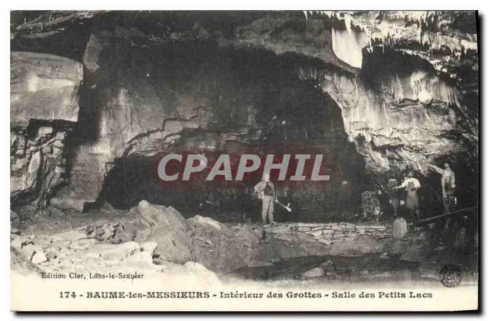 BAUME-les-MESSIEURS — Innenansicht der Höhlen — Saal der Kleinen Seen — Édition Cler, Lons-le-Saupier, n°174 - Vorderseite