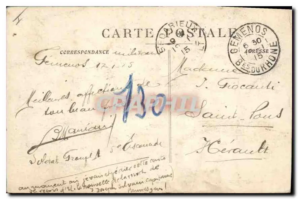 Gémenos - Vale de St-Pons - A Fonte - Verso