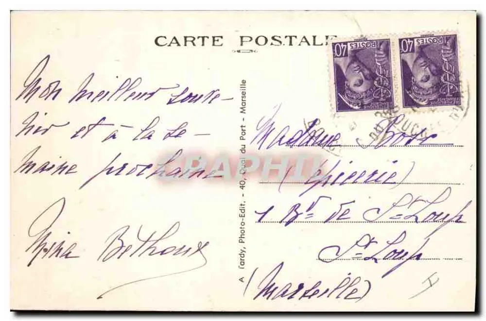 Gémenos (B.-du-R.) — A Cascata de Flore — Gl. M. Roubaud - Verso