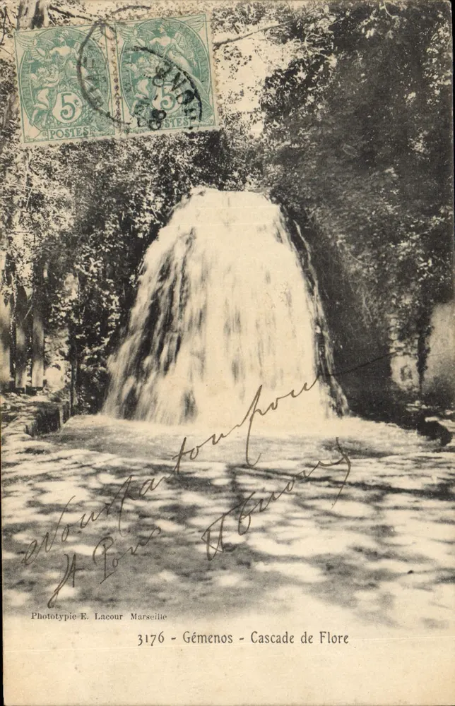 Gémenos - Cachoeira de Flore — Fototipia E. Lacour, n°3176 - Frente