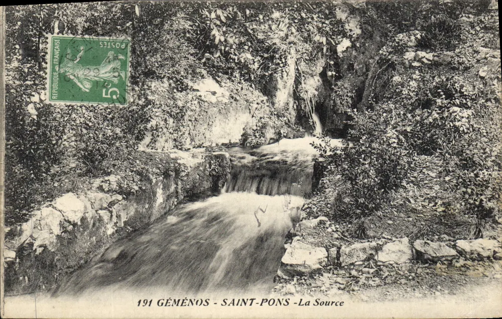 Géménos - Saint-Pons - A Fonte — vista da fonte — editor Moulet et Roux, n° 191 - Frente
