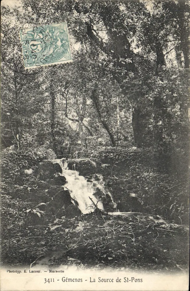 Gémenos - A Fonte de St-Pons — Fototip. E. Lacour - 3411 - Frente