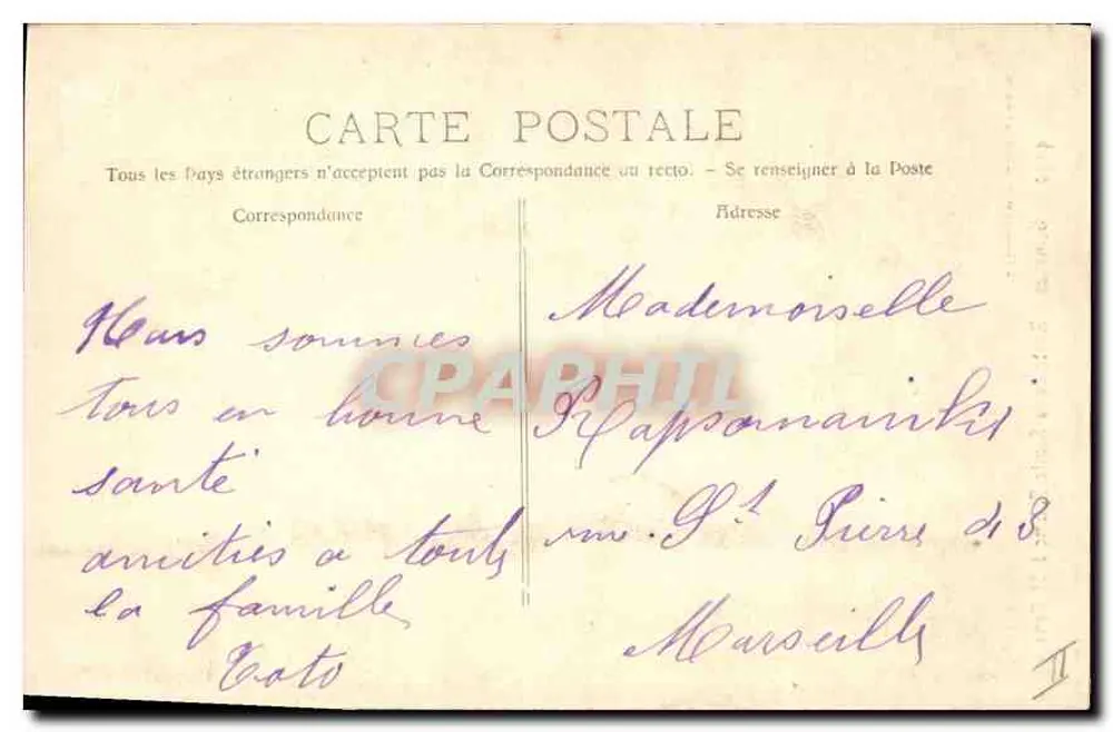 Gémenos - Route de la Sainte-Baume nach St-Pons — F. Ruat, Verlag Marseille, Nr. 4232 - Rückseite