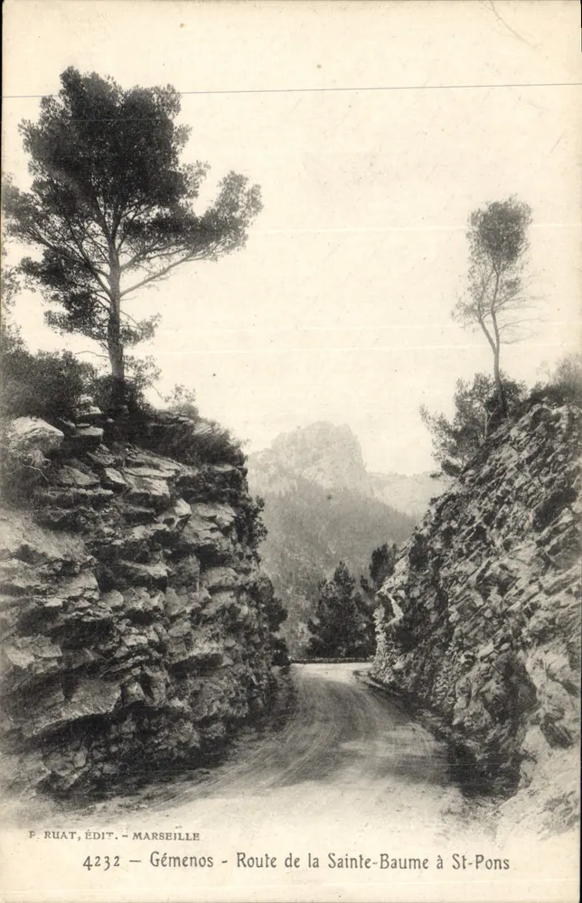 Gémenos — Route de la Sainte-Baume nach St-Pons — P. Ruat, Verlag Marseille, Nr. 4232 - Vorderseite