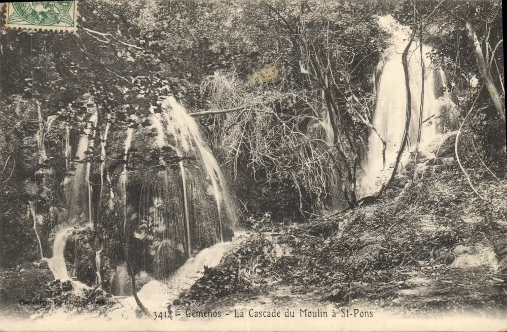 Gémenos - Die Wasserfälle des Mühlenbachs bei St-Pons — Platon & De Lacour-Massaga, n° 3414 - Vorderseite