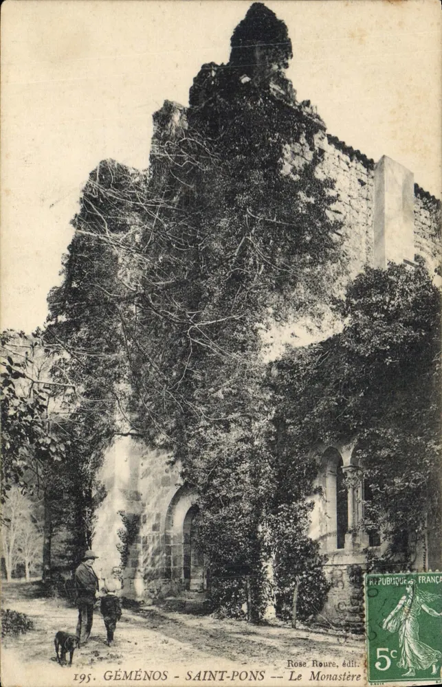GÉMÉNOS - SAINT-PONS -- A Vista do Mosteiro -- Rose Roure, editor n°195 - Frente