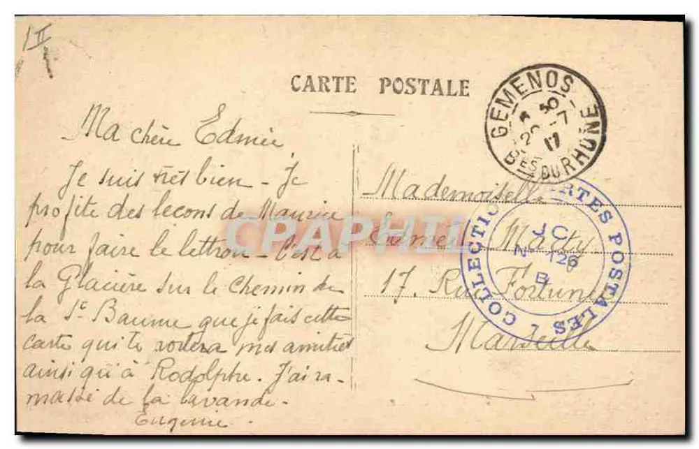 Gemenos — La Eource — Editor não identificado, número de série não visível - Verso