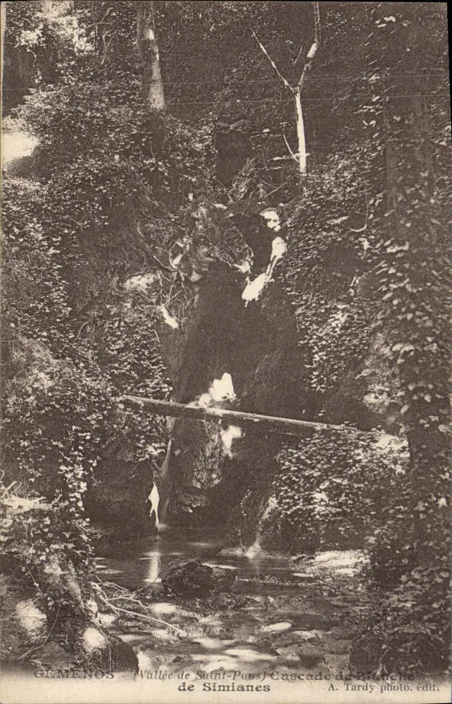 Gemenos — Vale de Saint-Pons, Cachoeira de Branche — A. Tardy foto. edit. - Frente