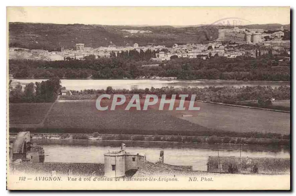 Avignon — Vogelperspektive von Villeneuve-lès-Avignon — ND. Fot. - Vorderseite