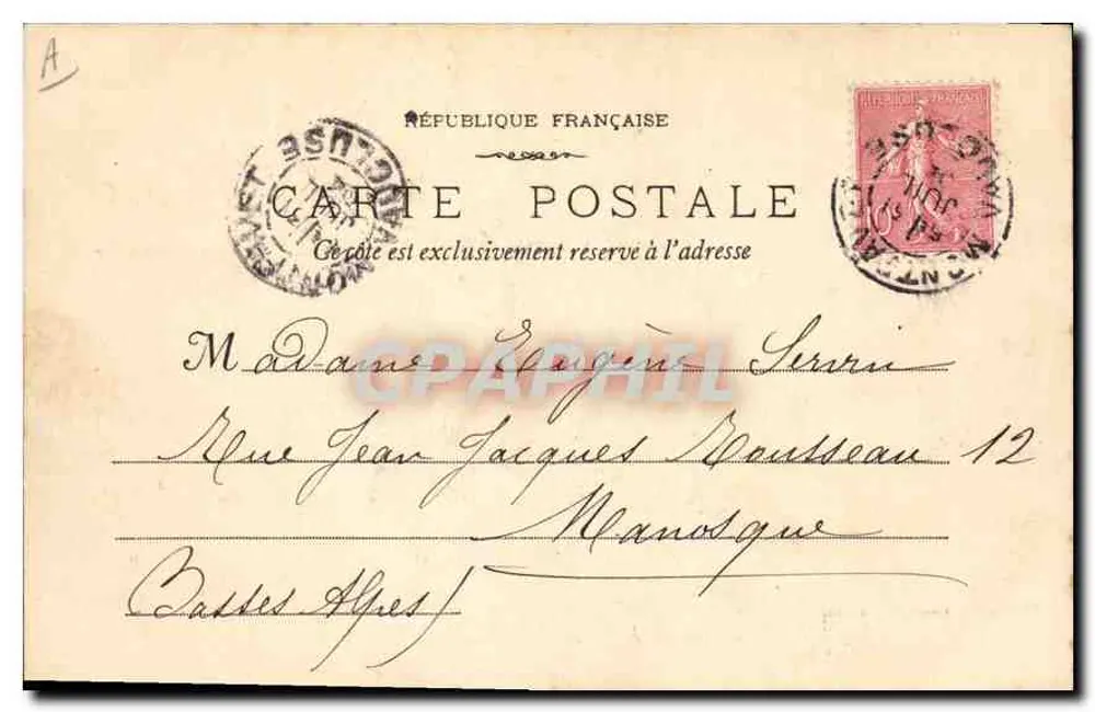 Villeneuve-lès-Avignon — De hof van het klooster — Fototypie E. Lacour — Marseille - Achterkant