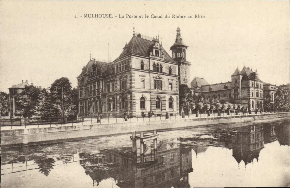 Mulhouse - Das Postamt und der Kanal vom Rhône zum Rhein - Vorderseite