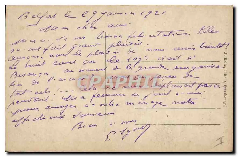 Praça da Concórdia — Mulhouse — Eintrachtsplatz — J. Rolle, editor Strasbourg - Verso
