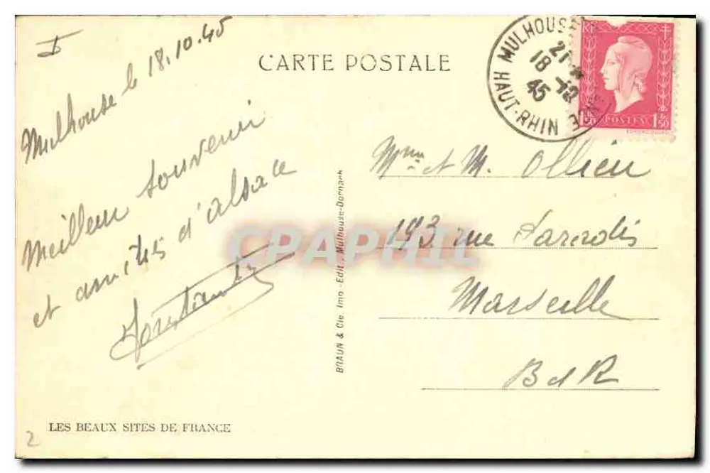 Mulhouse — O Bollwerk — Braun & Cie, n°683 - Verso