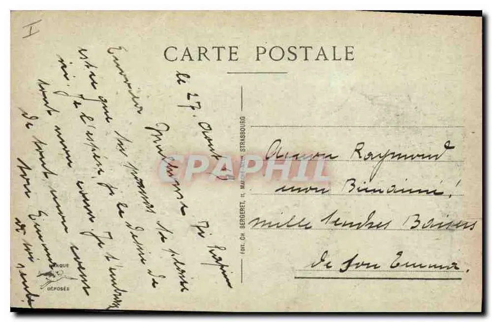 Mulhouse-Dornach et le Panorama des Vosges — vue panoramique avec éditeur CH. BERGERET, STRASBOURG - Rückseite