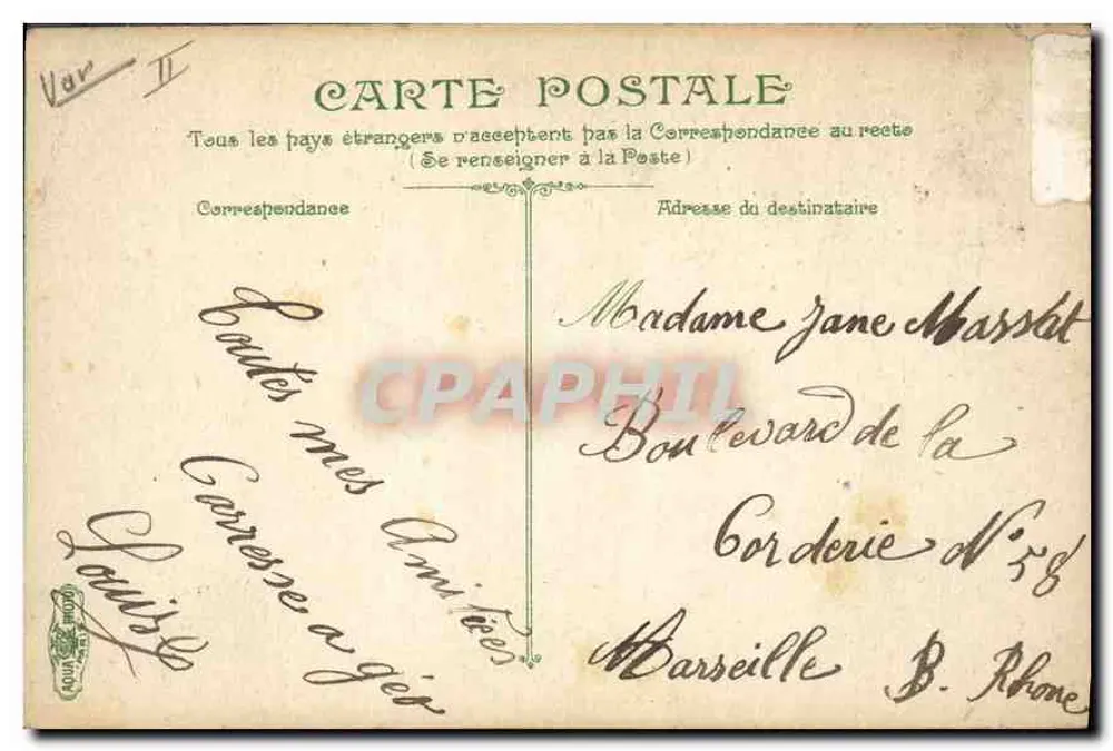 Tamaris. Eingang zum Schloss Michel Pacha — L.V.&C. n°57 - Rückseite
