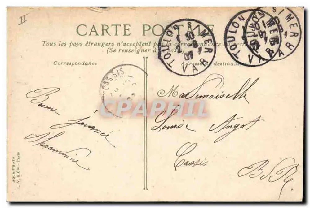 Tamaris. Eingang zum Schloss Michel Pacha — Verlag L.V. & C. - Rückseite