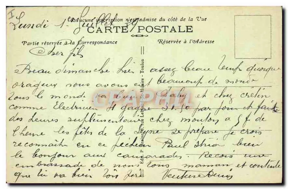 Sablettes-les-Bains — Küste — Umgebung von Toulon — Verleger: , Nr. 241 - Rückseite