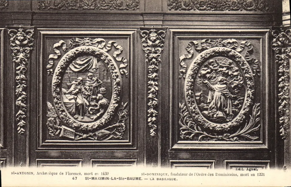 Saint-Antonin e Saint-Dominique — bas-reliefs da basílica — Édit. Agaël - Frente