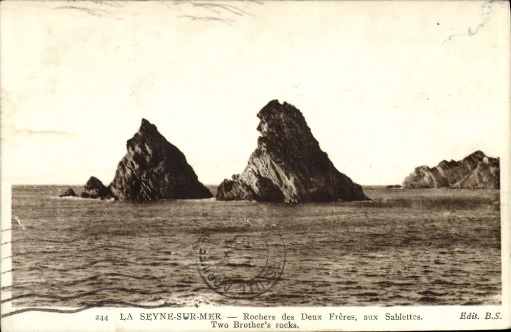LA SEYNE-SUR-MER — Rochers des Deux Frères, aux Sablettes — Edit. B.S. Nr. 244 - Vorderseite