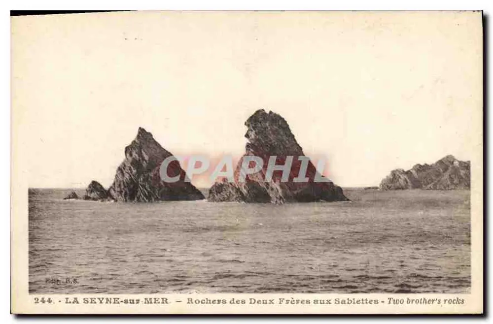 LA SEYNE-sur-MER — Rochers des Deux Frères aux Sablettes — Verlag B.S. n°244 - Vorderseite