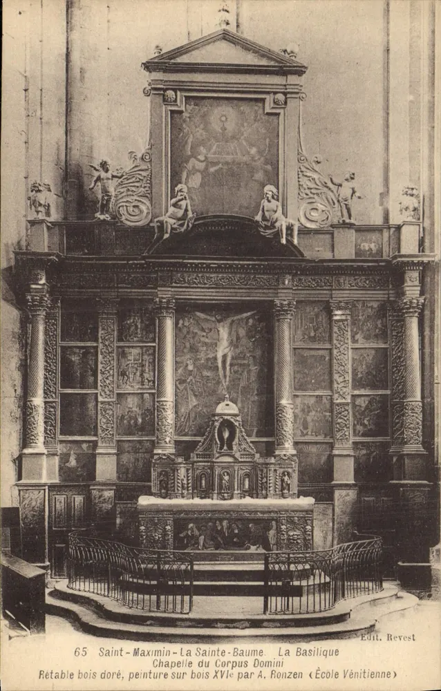 Saint-Maximin-la-Sainte-Baume — Goldverziertes Altarbild der Kapelle des Corpus Domini — Éd. Revest, Nr. 65 - Vorderseite