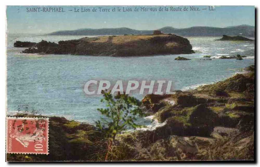 Saint-Raphaël — Der Landlöwe und der Seelöwe von der Straße nach Nice gesehen — LL. - Vorderseite