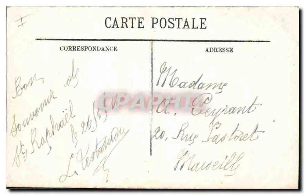 Saint-Raphaël — Der Landlöwe und der Seelöwe von der Straße nach Nice gesehen — LL. - Rückseite