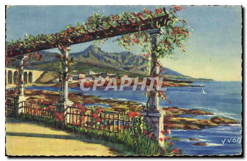 Der Rote Kap passiert durch ein Rankengitter — Côte d'Azur, Anthéor (Var) — Éditions d'Art Yvonn, Paris - Vorderseite