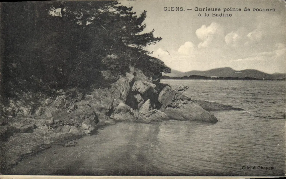 Giens — Merkwürdige Felsnase an der Badine — Cliché Chapeau - Vorderseite
