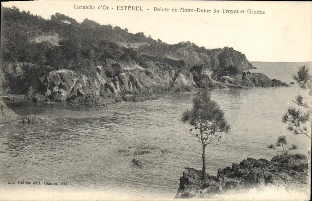 Corniche d'Or - ESTÉREL - Pointe de Notre-Dame du Troyes und Höhlen — Lib. Maillan ed. Cannes, n°411 - Vorderseite