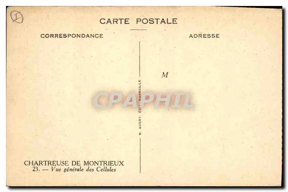 Chartreuse de Montrieux — Vista generale delle celle — M. Audry, Editore, Marsiglia - Verso