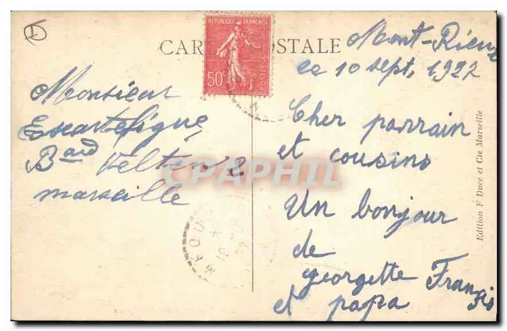 Chartreuse de Montrieux — Fußgängerbrücke über den Gapeau — Edition F. Duce & Cie - Rückseite