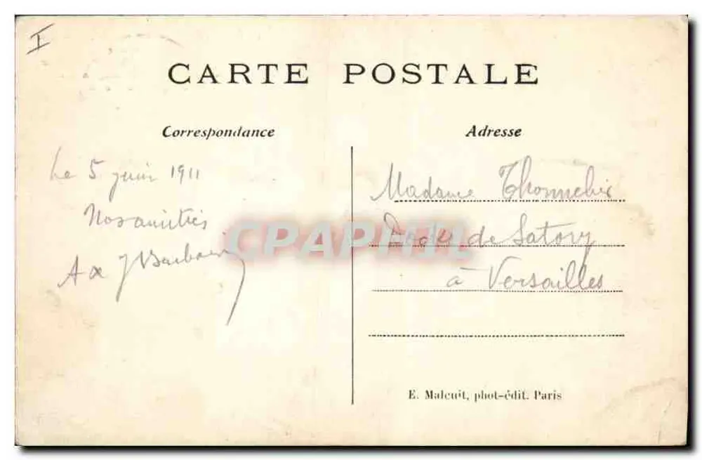 Abadia de Port-Royal — O museu, o busto de Racine e os últimos vestígios da Abadia — E. Malcuit, fotografia-editora, Paris, n° 2332 - Verso