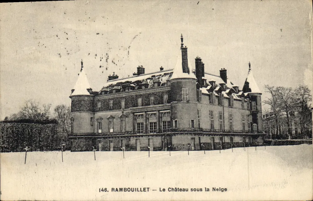 Rambouillet — O Castelo sob a Neve — editor Langrages, n° 146 - Frente