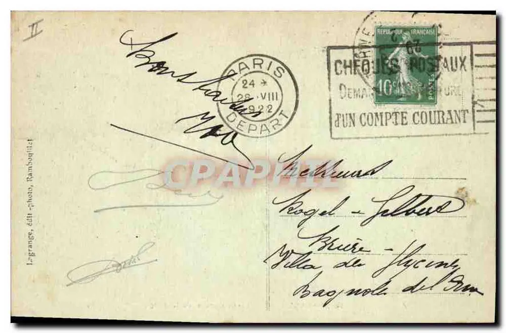 Rambouillet — O Castelo sob a Neve — editor Langrages, n° 146 - Verso