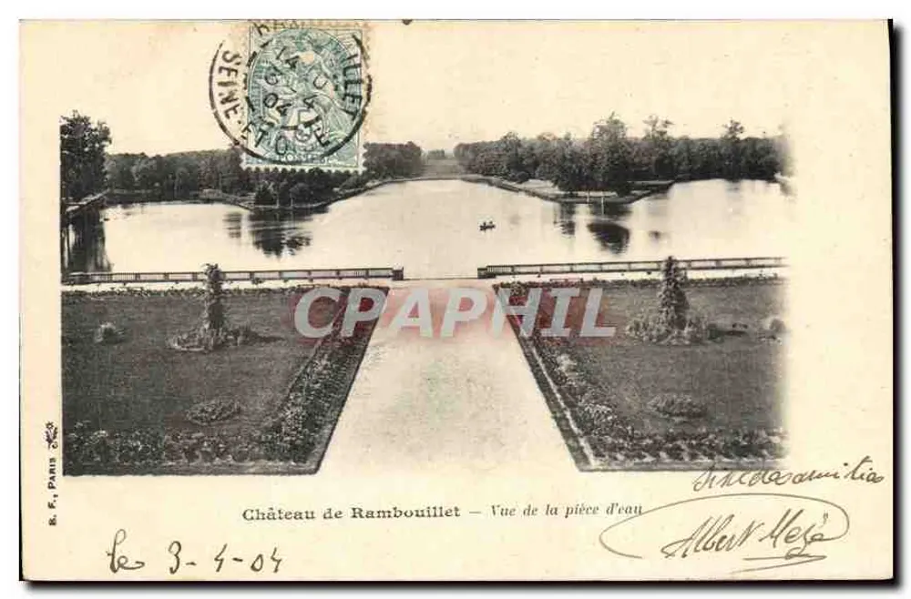 Schloss Rambouillet — Ansicht der Wasserstelle — R.F. Paris - Vorderseite