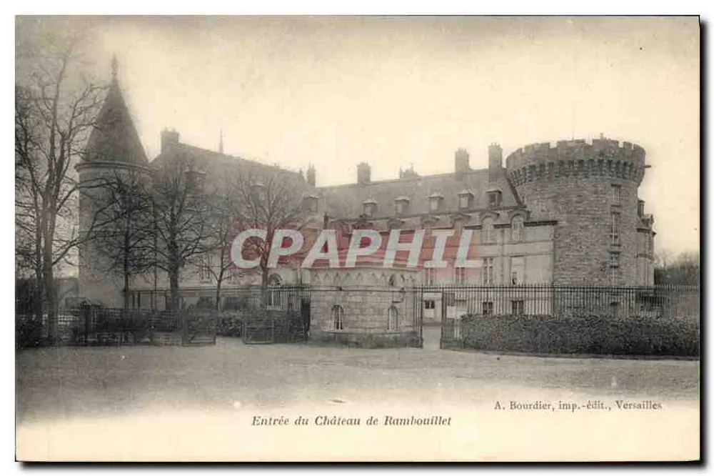 Entrada do Castelo de Rambouillet — vista geral — A. Bourdier, imp.-edit., Versailles - Frente