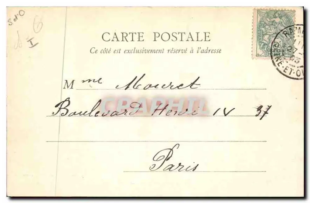 Castelo de Rambouillet — Lado Norte — A. Boudrier, imp. e edit., Versailles - Verso