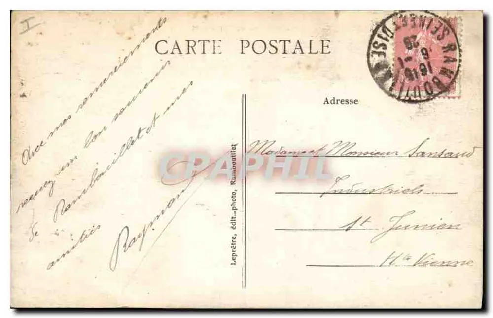 PARC de RAMBOUILLET — O Castelo, visto do Tapis Vert — Leptrétre, editor - Verso