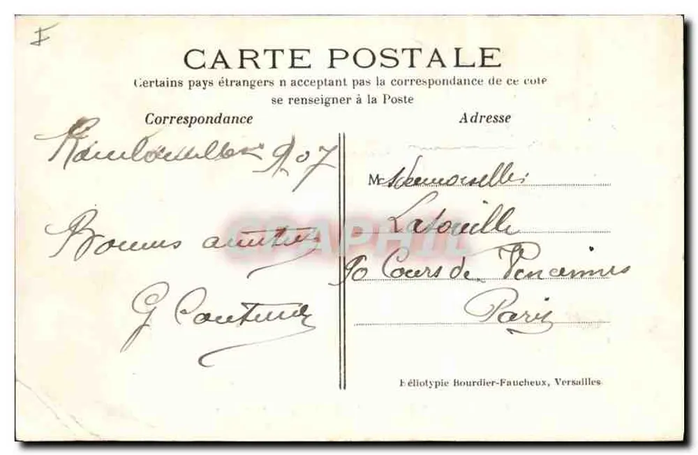 Schloss Rambouillet (S.-et-O.) — Die Tour François Ier — Verlag F. Élliotype Bourdier-Faucheux, Versailles - Rückseite